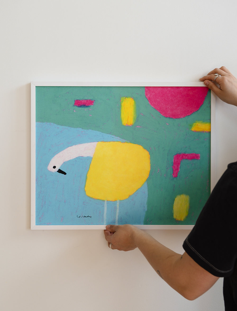 A BIRD IN THE LAKE POSTER - 30 x 40 cm
