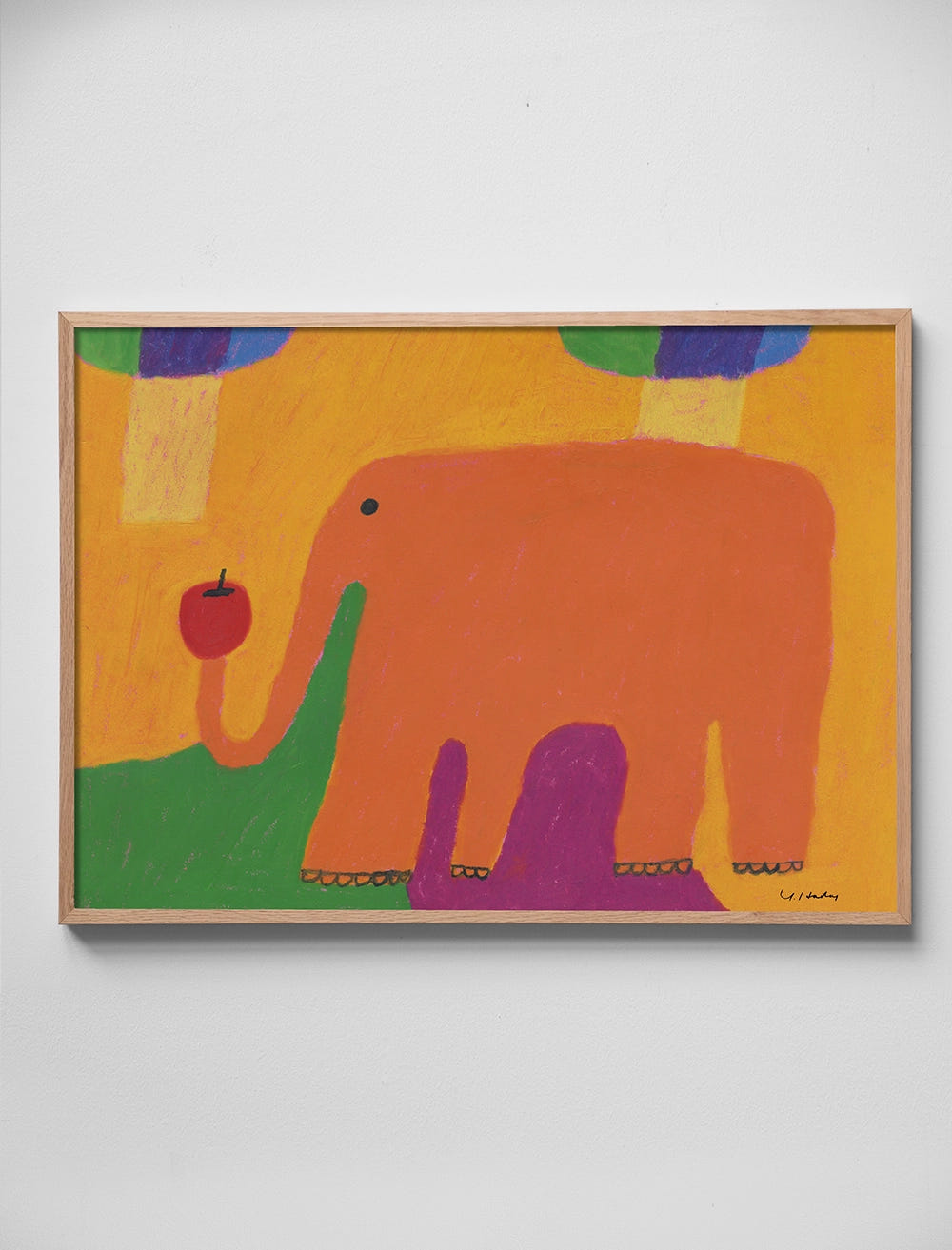 ORANGE ELEPHANT POSTER - 50x70 cm
