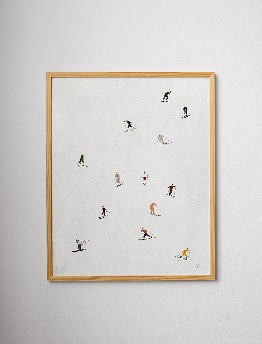 SKIERS POSTER, LIGHT GREY - 40x50 cm
