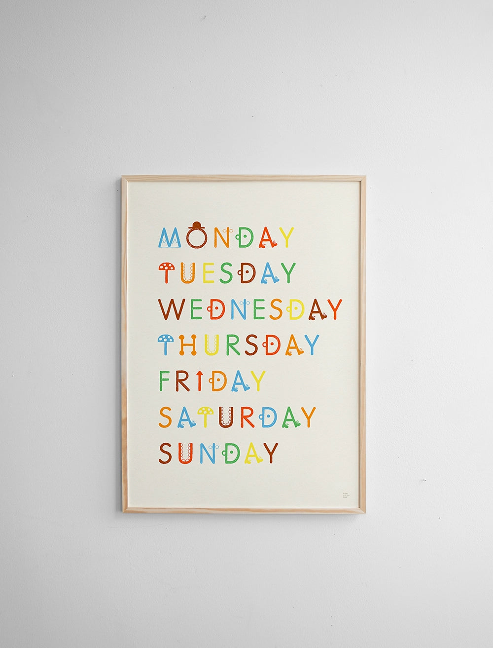 WEEKDAYS POSTER - 30x40 cm
