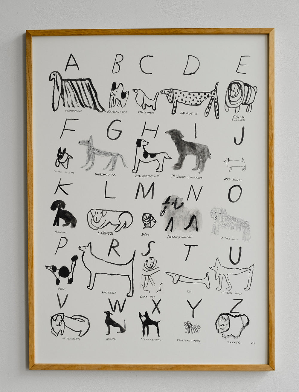 Abc Dog ABC Dogs poster 50x70 » Playful ABC for kids’ room – FINE LITTLE DAY