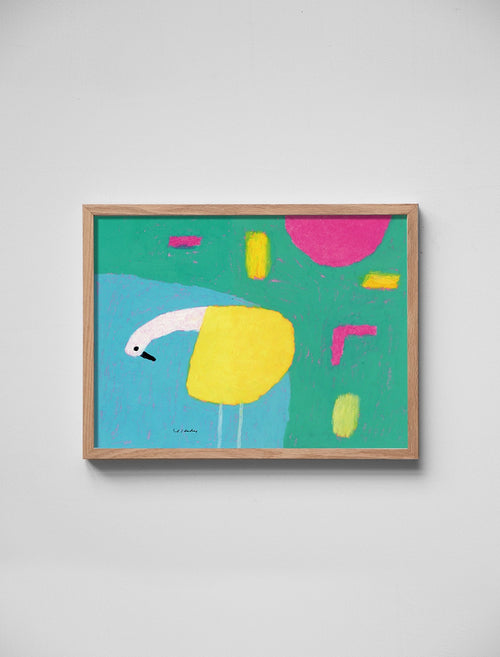 A BIRD IN THE LAKE POSTER - 30 x 40 cm