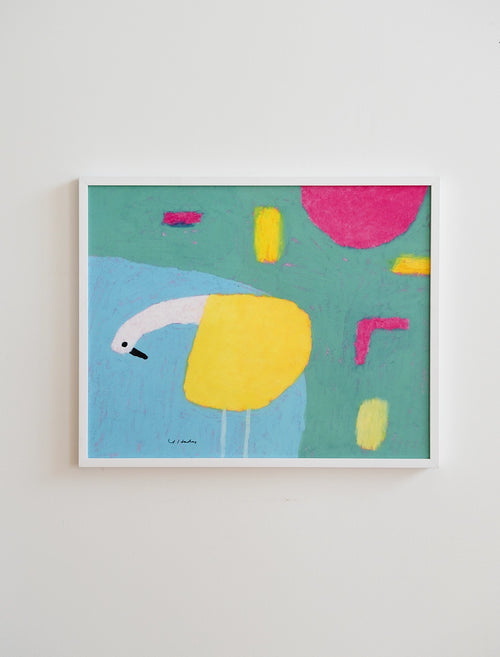A BIRD IN THE LAKE POSTER - 40 x 50 cm