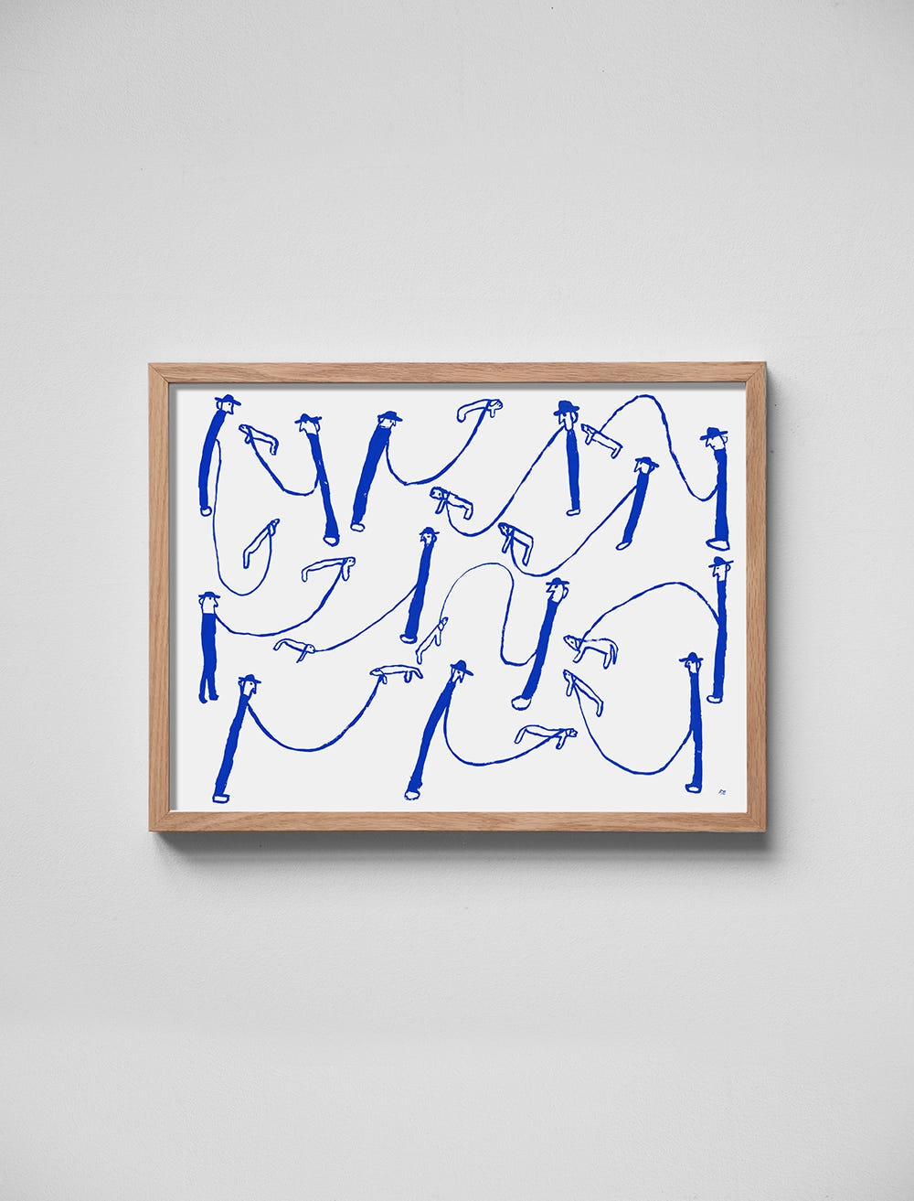 DOG WALK POSTER, BLÅ - 30x40 cm