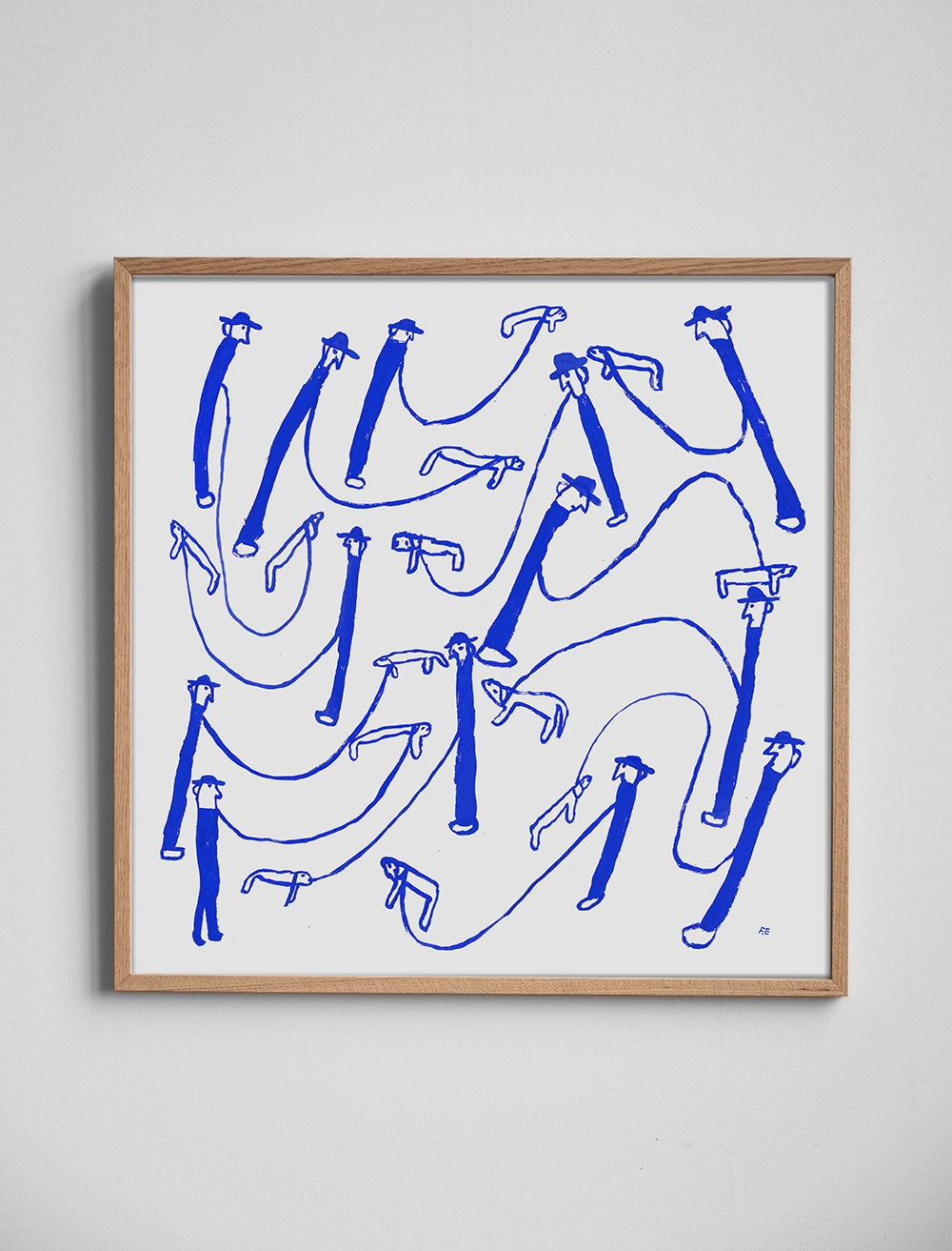 DOG WALK POSTER, BLÅ - 50x50 cm