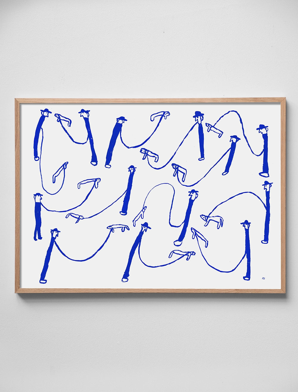 DOG WALK POSTER, BLÅ - 50x70 cm