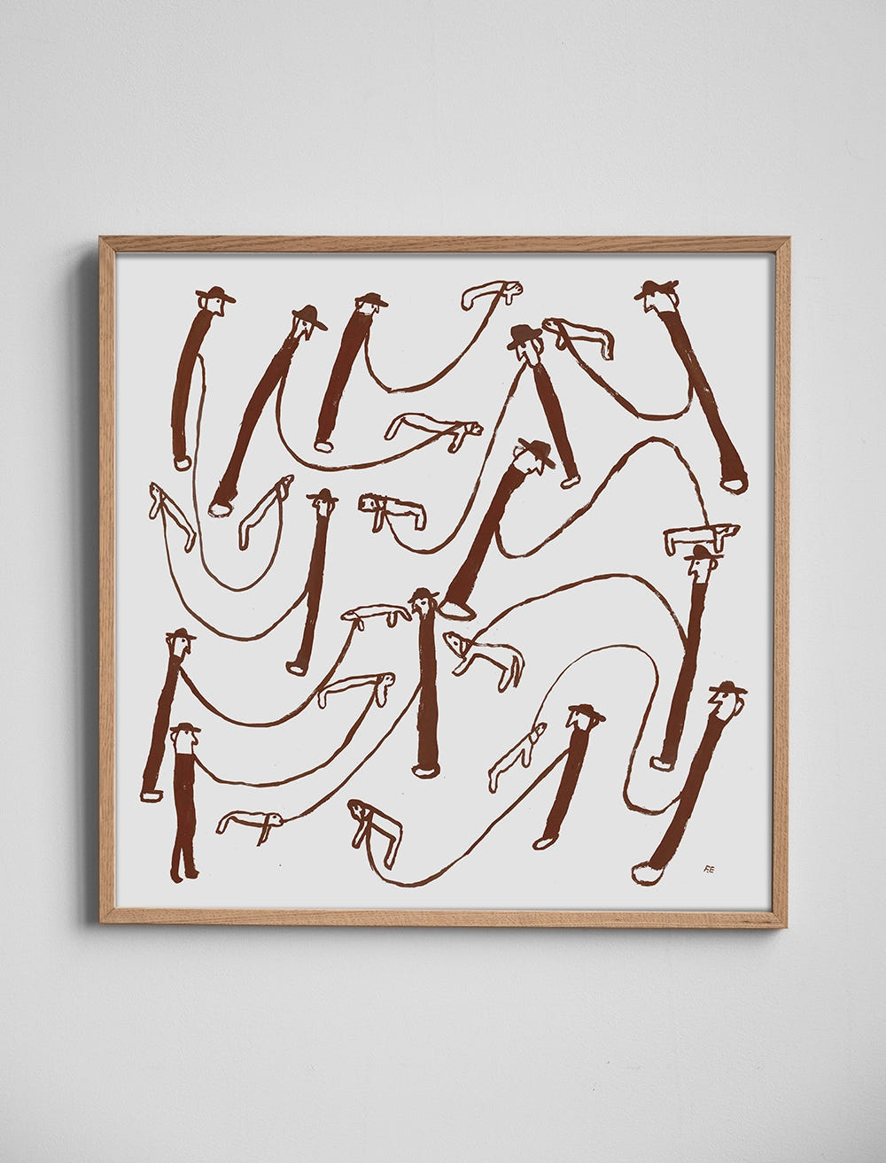 DOG WALK POSTER, BRAUN - 50x50 cm