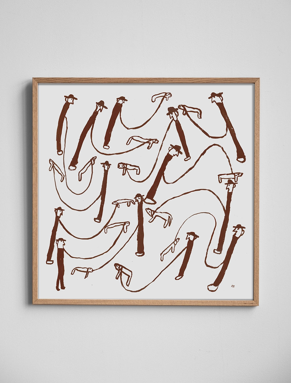 DOG WALK POSTER, BROWN - 50×50 cm