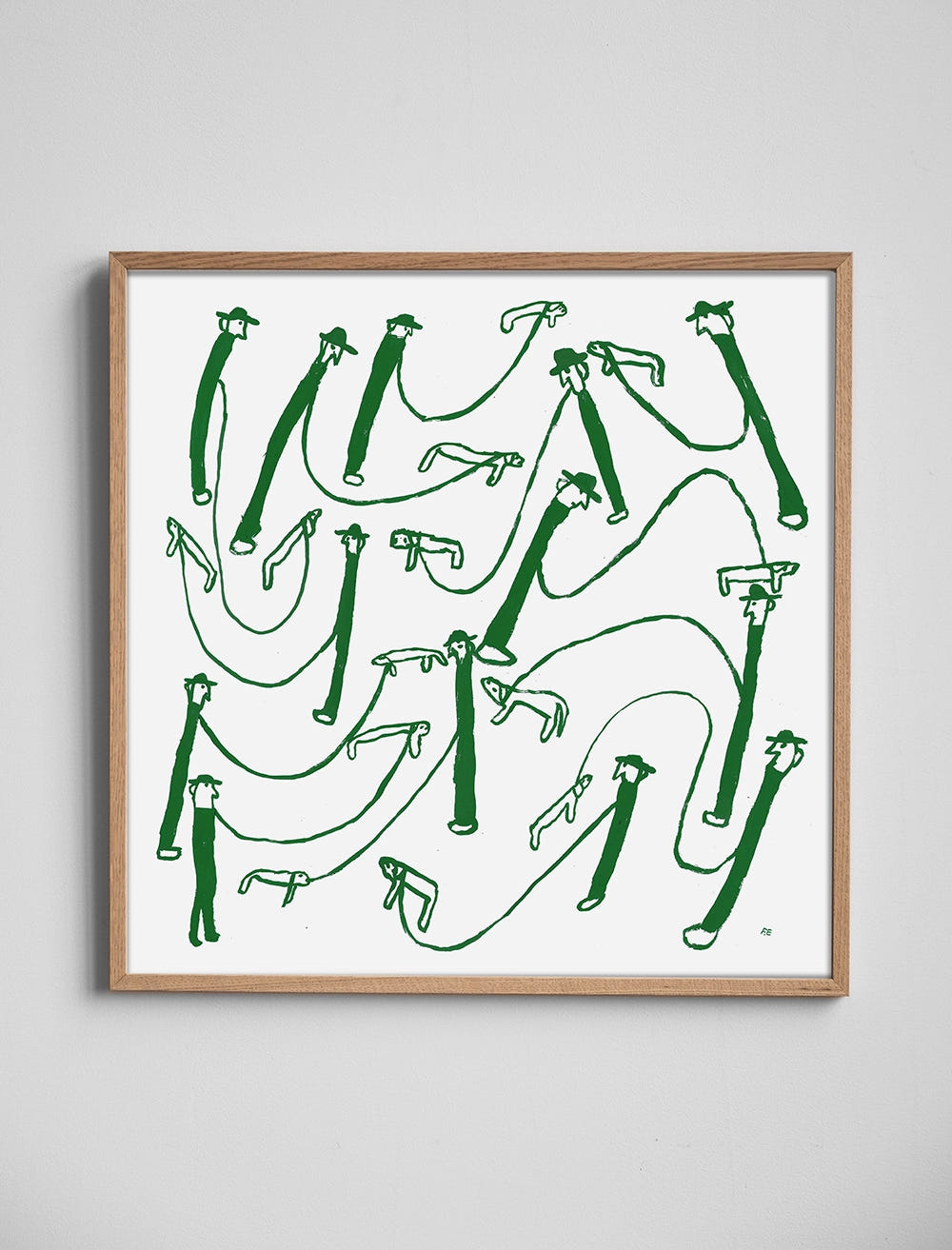 DOG WALK POSTER, GREEN - 50×50 cm