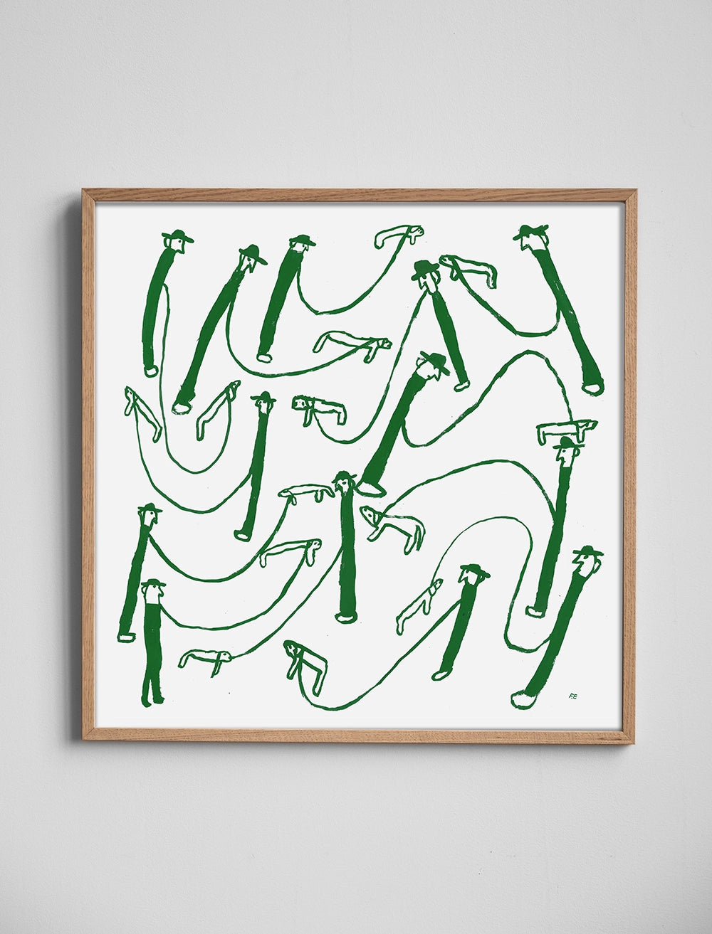 DOG WALK POSTER, GRÖN - 50x50 cm