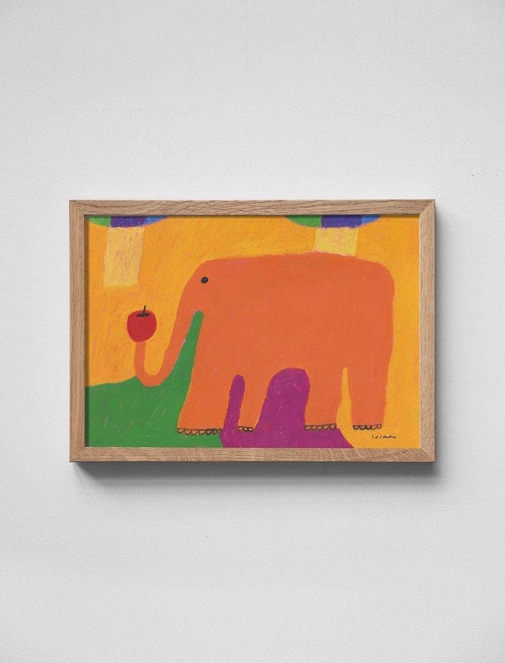ORANGE ELEPHANT POSTER - 21 x 30 cm