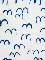 BIRD FABRIC SAMPLE, MIDNIGHT BLUE