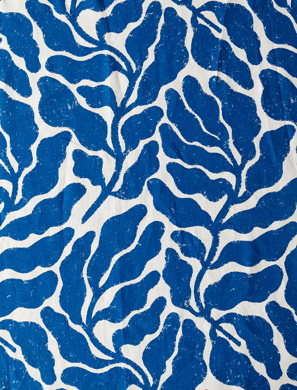 LEAVES FABRIC SAMPLE, BLUE