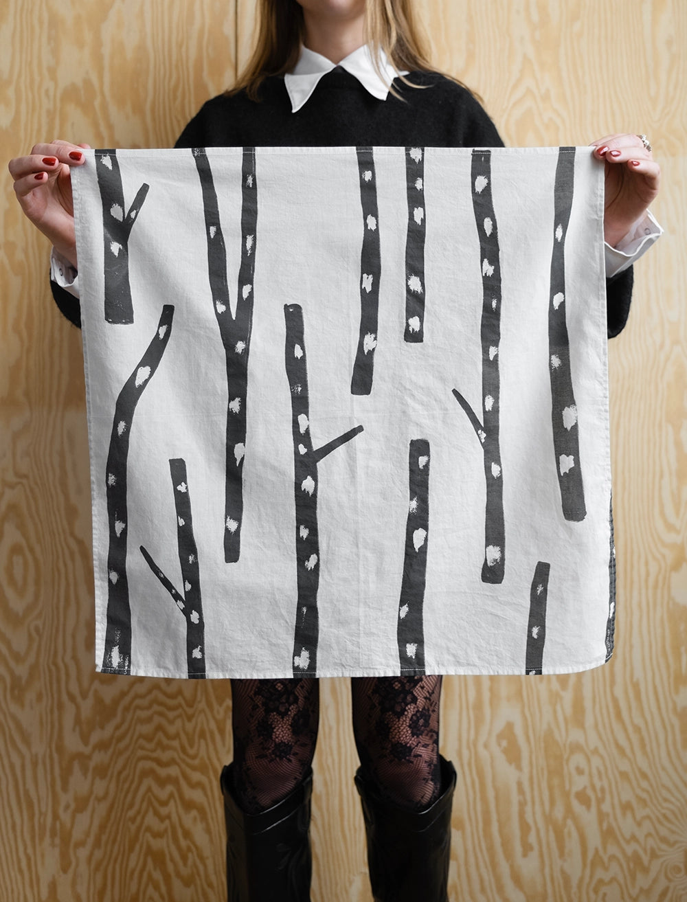 BJÖRK SCARF, VIT/SVART