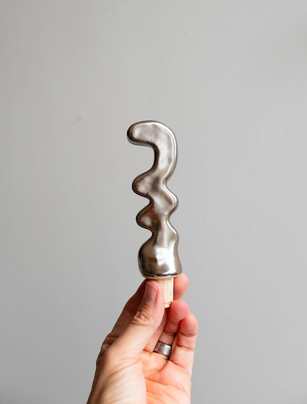 WAVY WINE CORK - Silver
