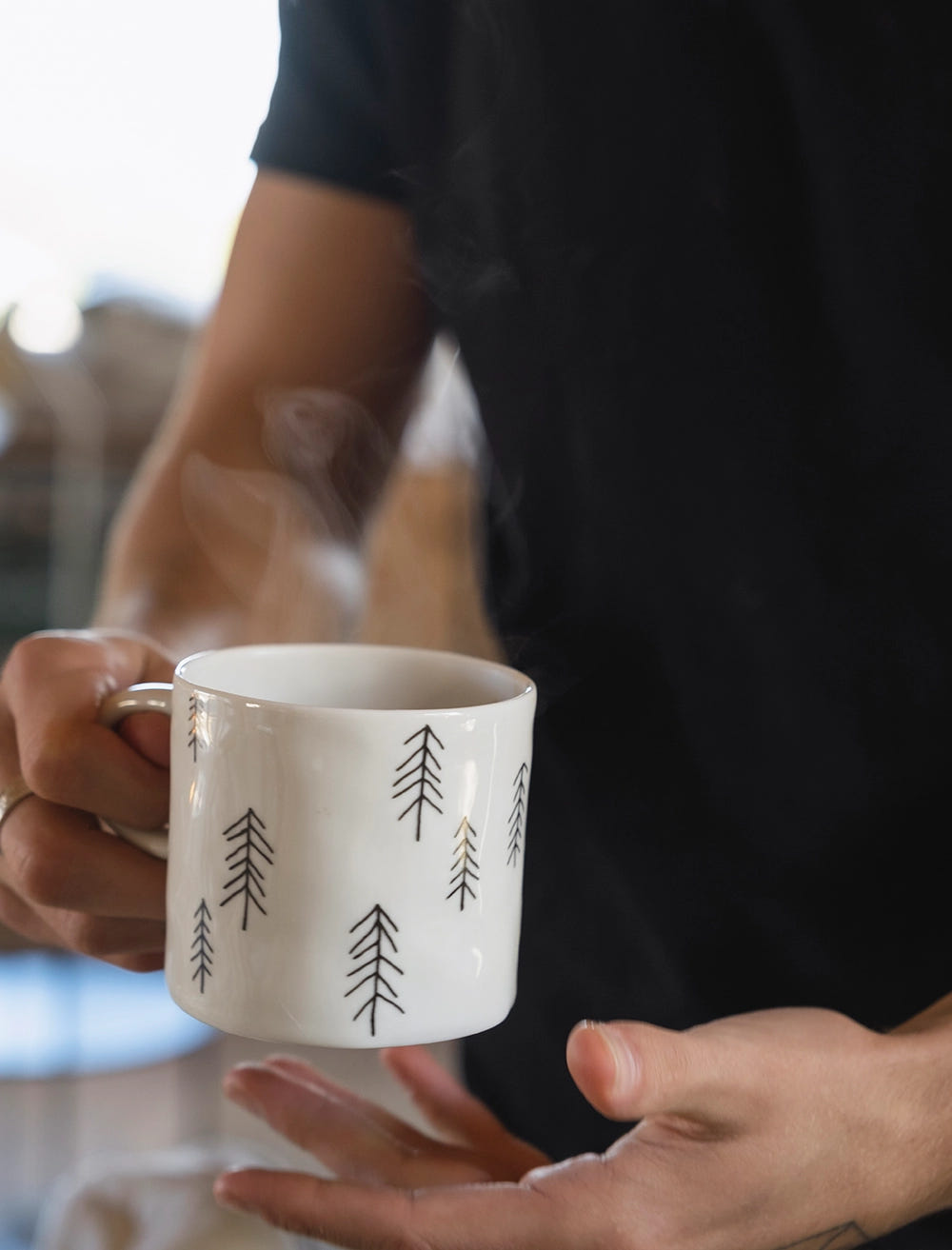TALL CUP WITH EAR, WHITE