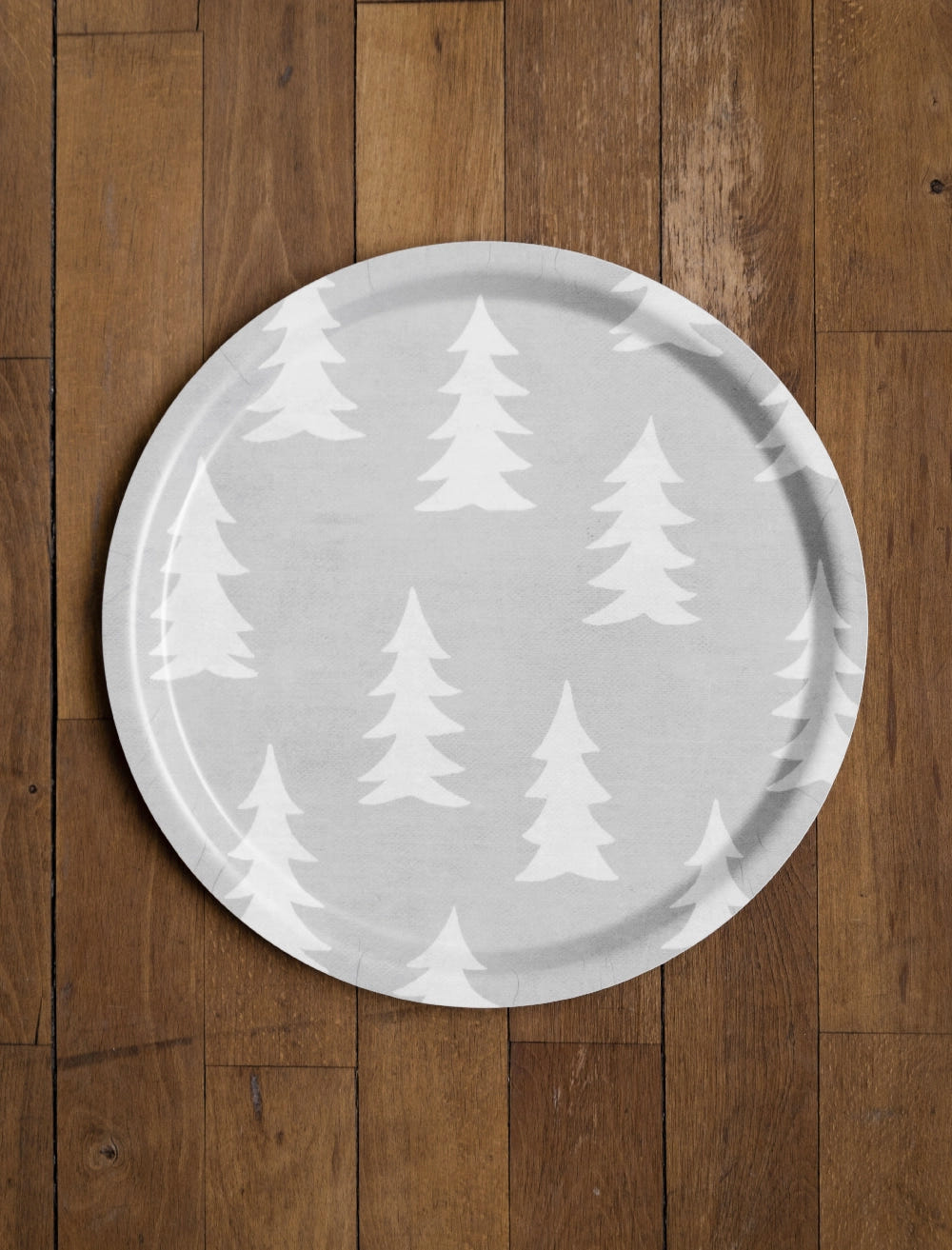 GRAN SMALL ROUND TRAY, GREY/WHITE
