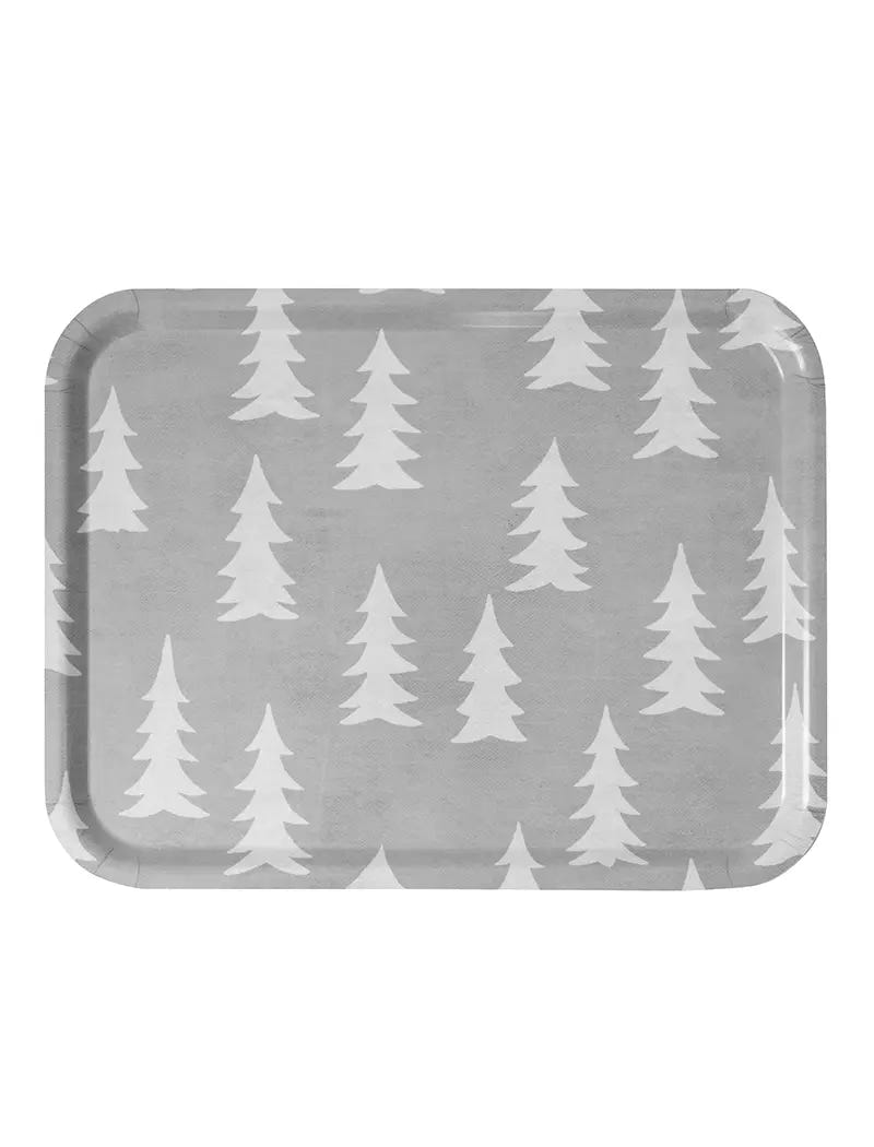 GRAN STOR BRICKA, GRÅ/VIT