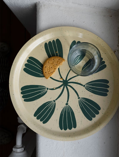 WREATH TRAY, YELLOW/GREEN - 31 CM