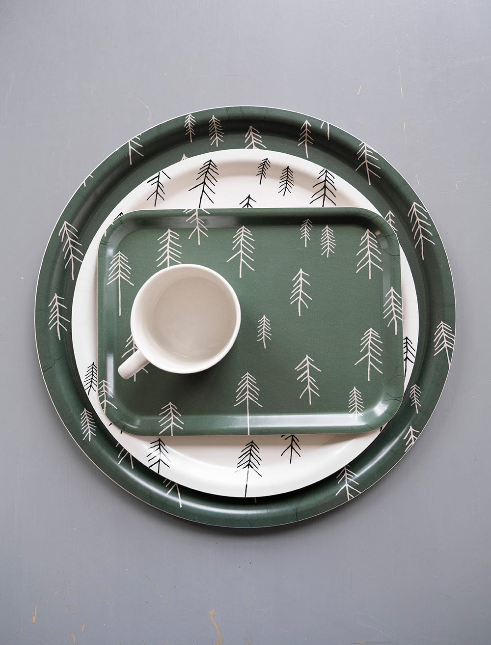 TALL SMALL TRAY, GREEN/NUDE