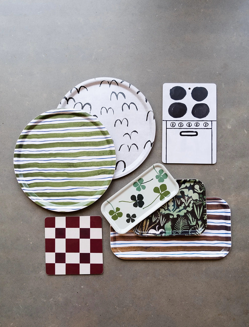 FOLKDRÄKTER TRAY, GREEN/BLUE