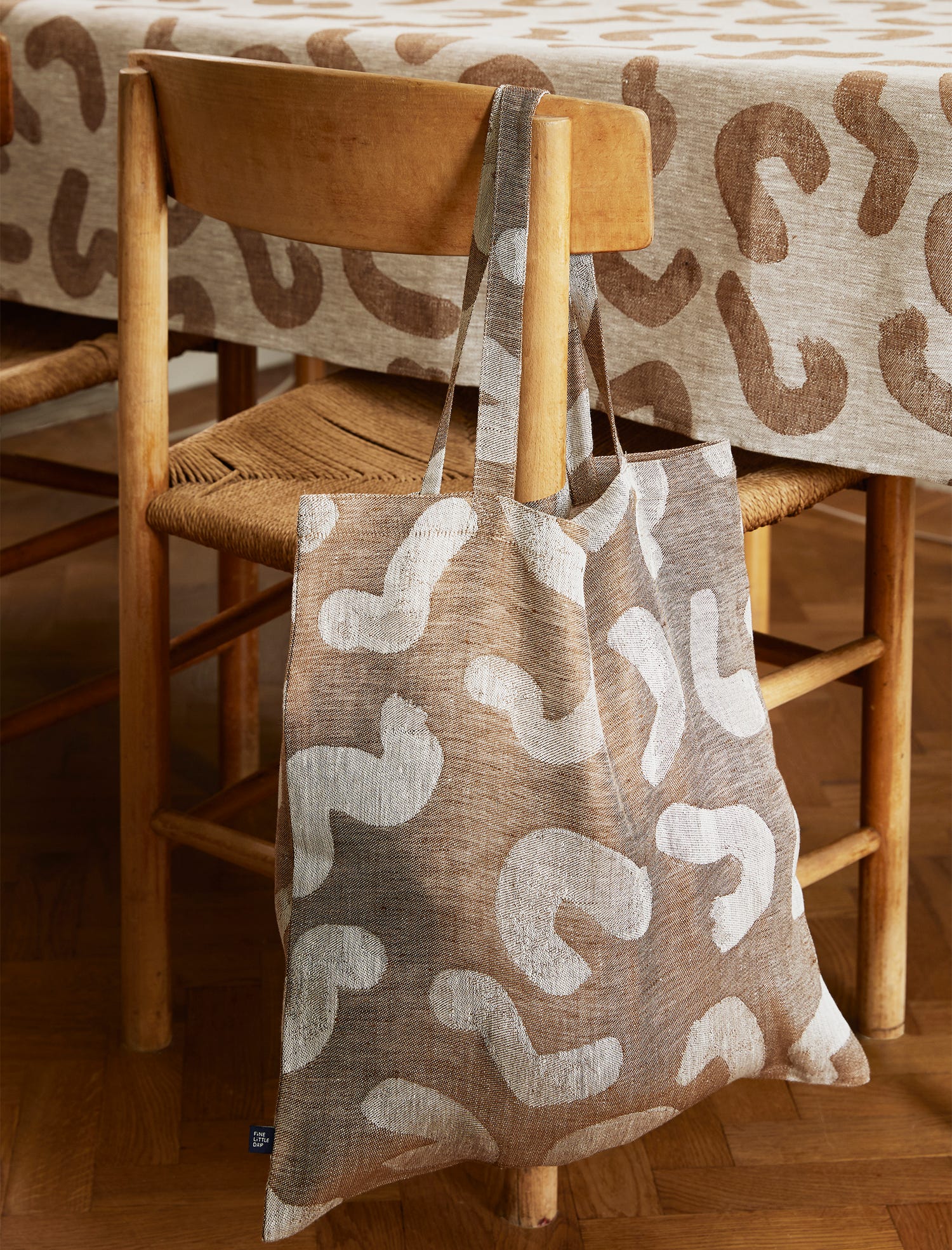 UDON LINEN TOTE BAG, BROWN