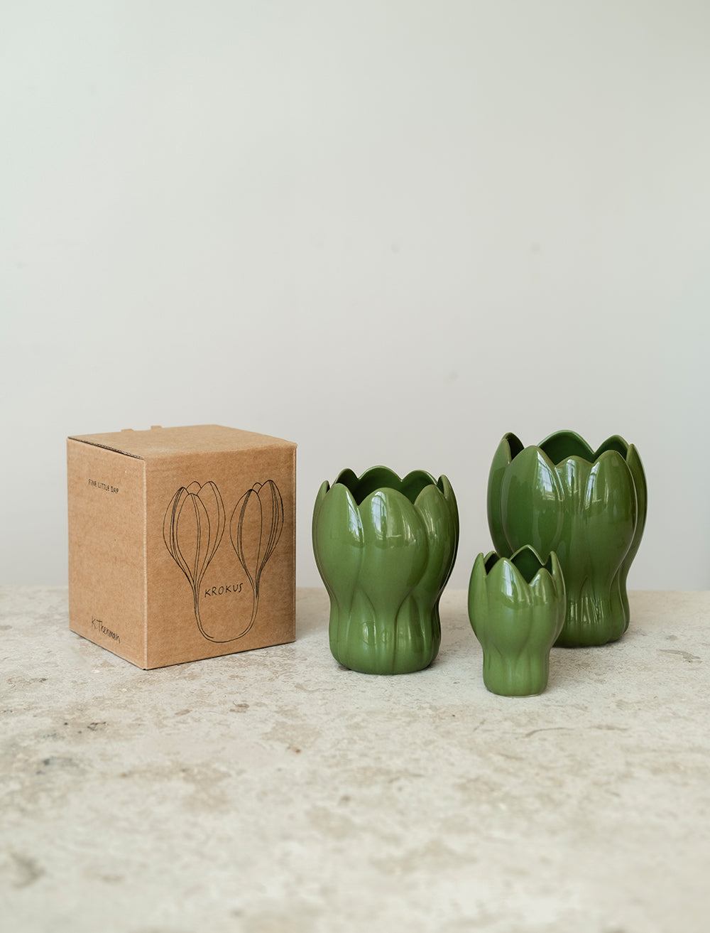 KROKUS VAS, GRÖN - Stor h 19,5 cm