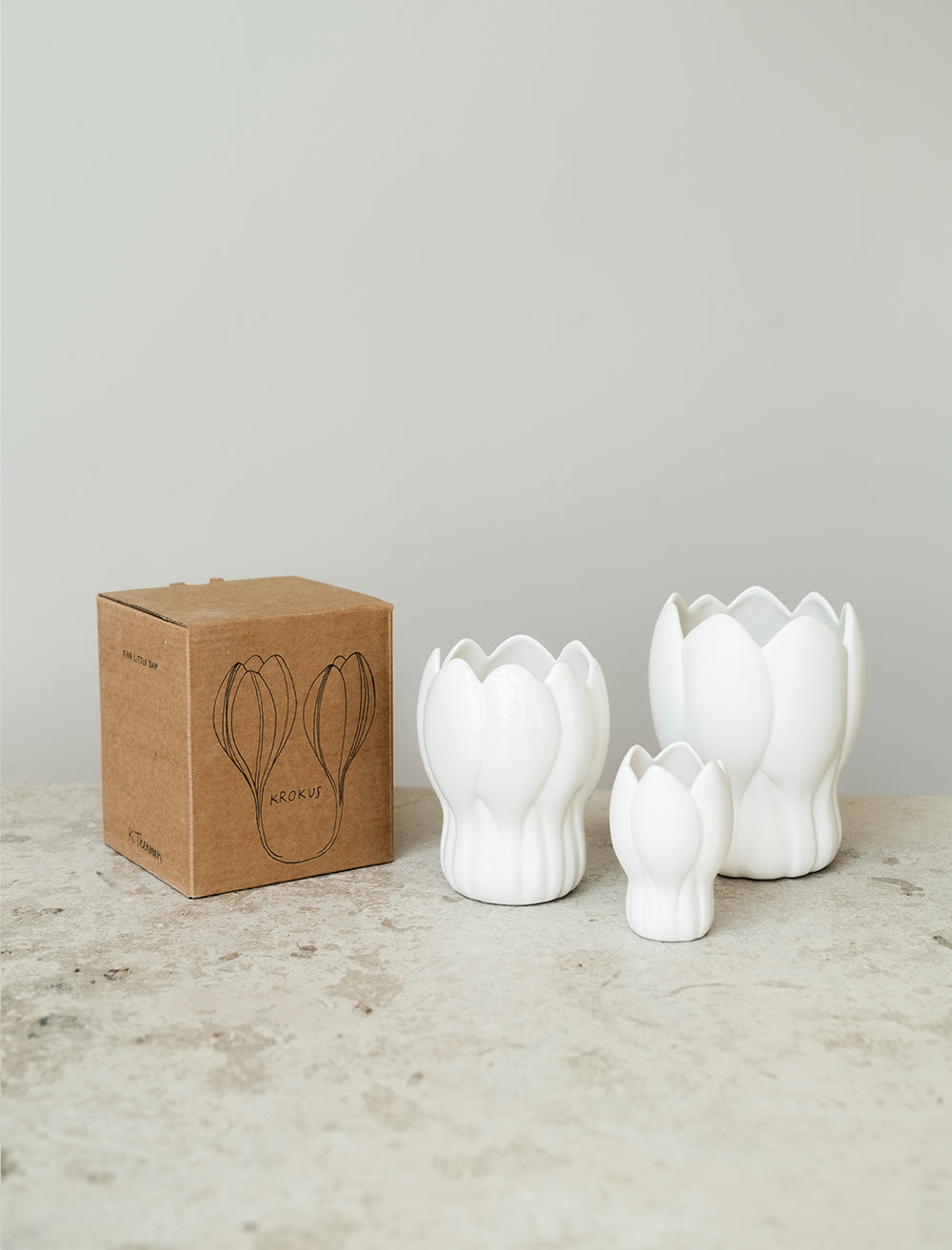 KROKUS VAS, VIT - Stor h 19,5 cm