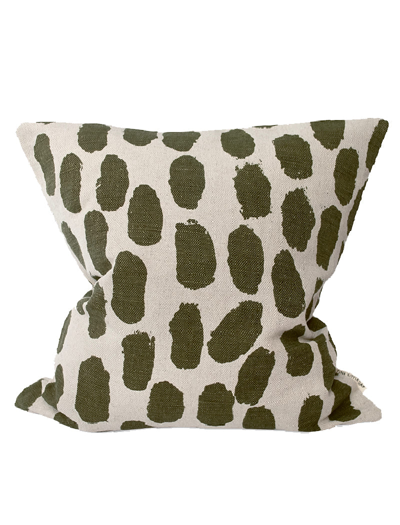 DOTS CUSHION COVER, OLIVE
