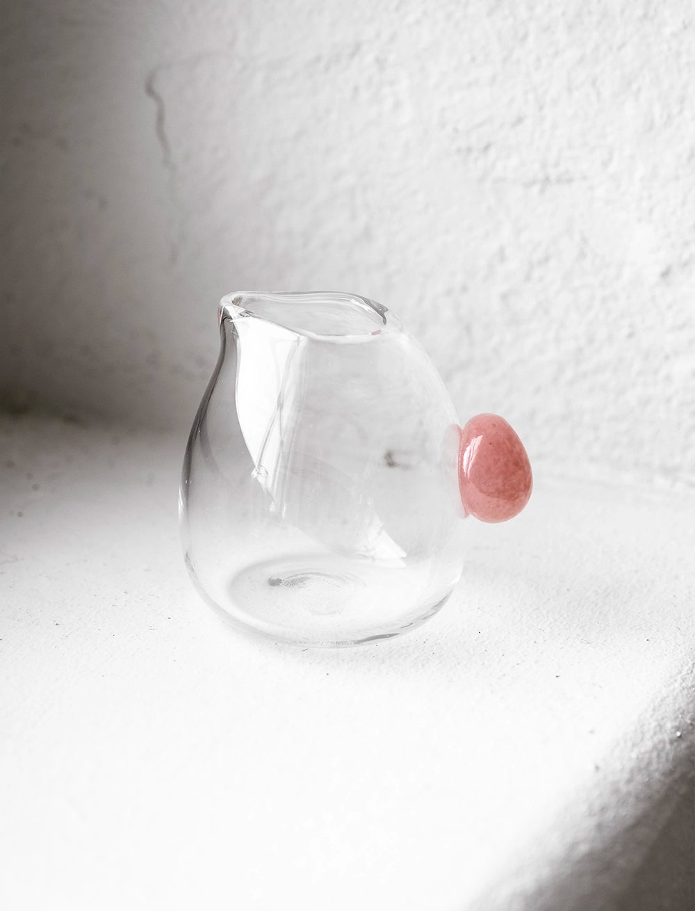GLAS MJÖLKKANNA - Rosa