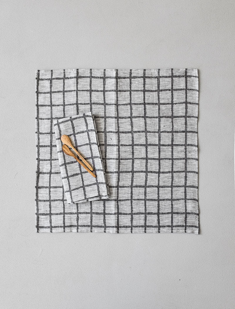 Rutig Jacquard Woven Napkins 2-pack, Black