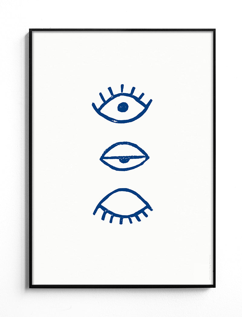 EYE EYE POSTER, BLÅ - 50x70 cm