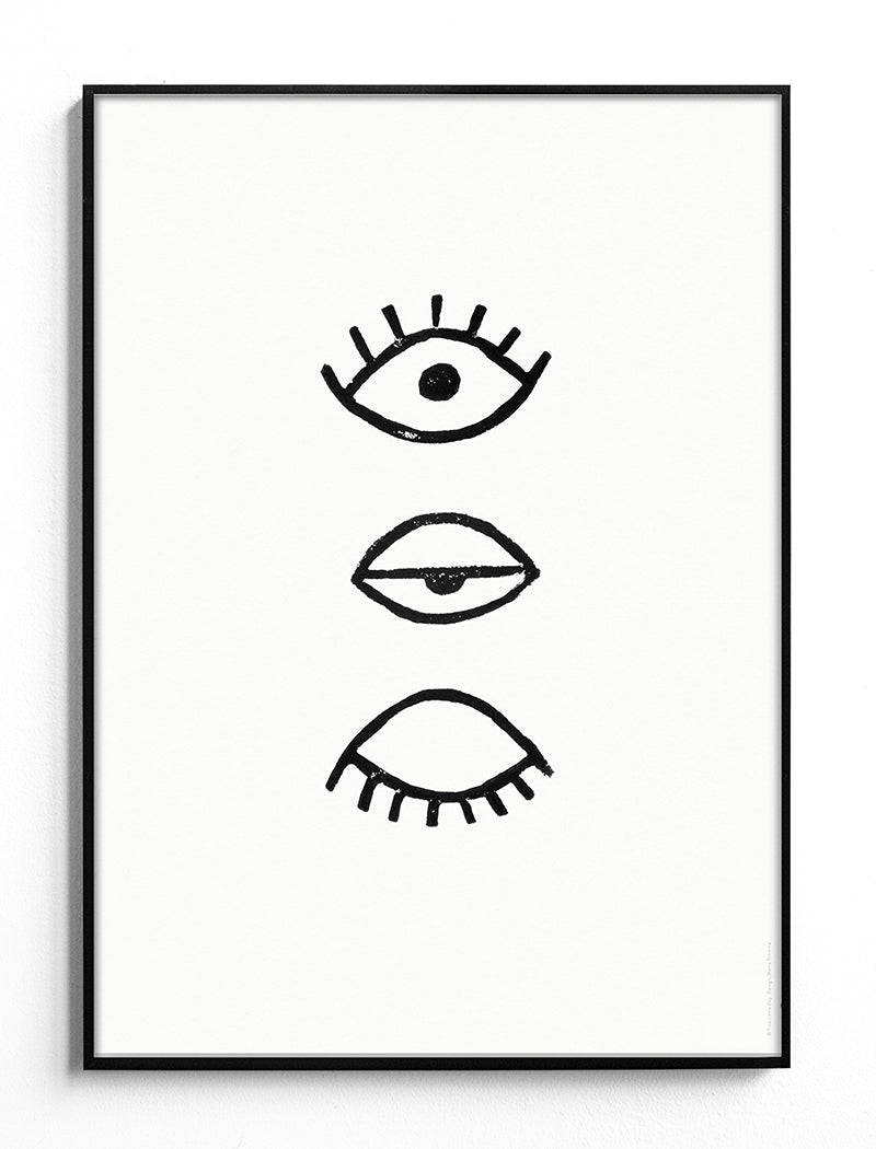 EYE EYE POSTER, SVART - 50x70 cm