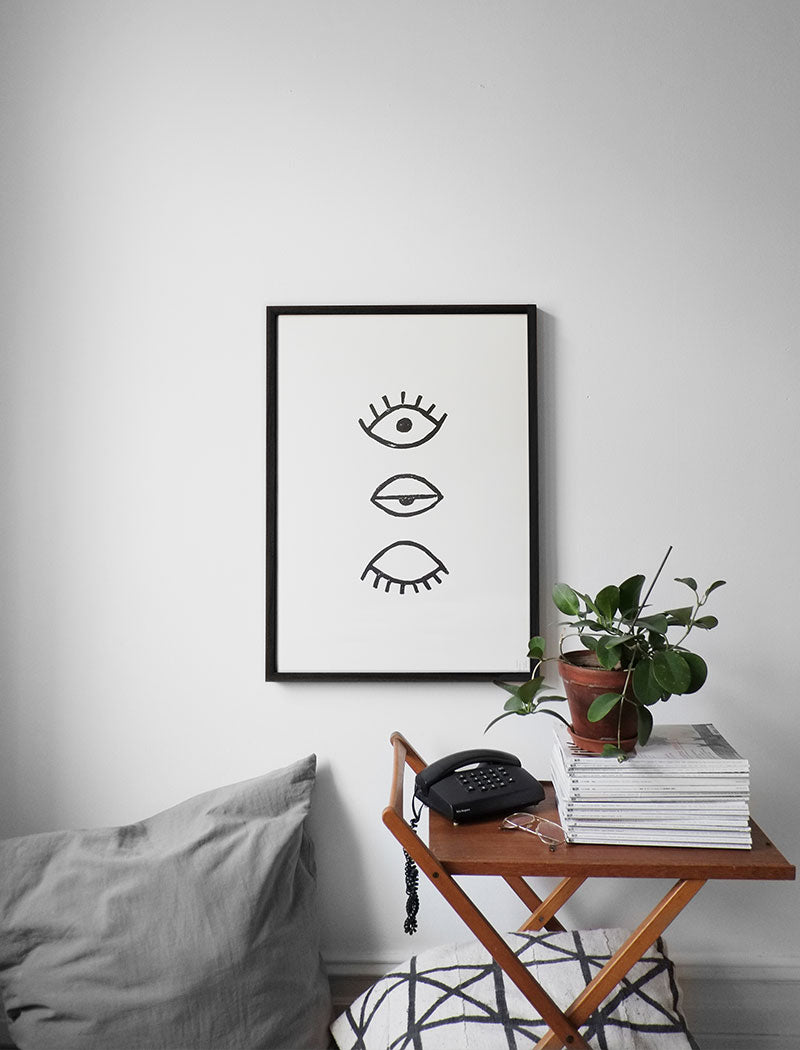 EYE EYE POSTER, SVART - 50x70 cm