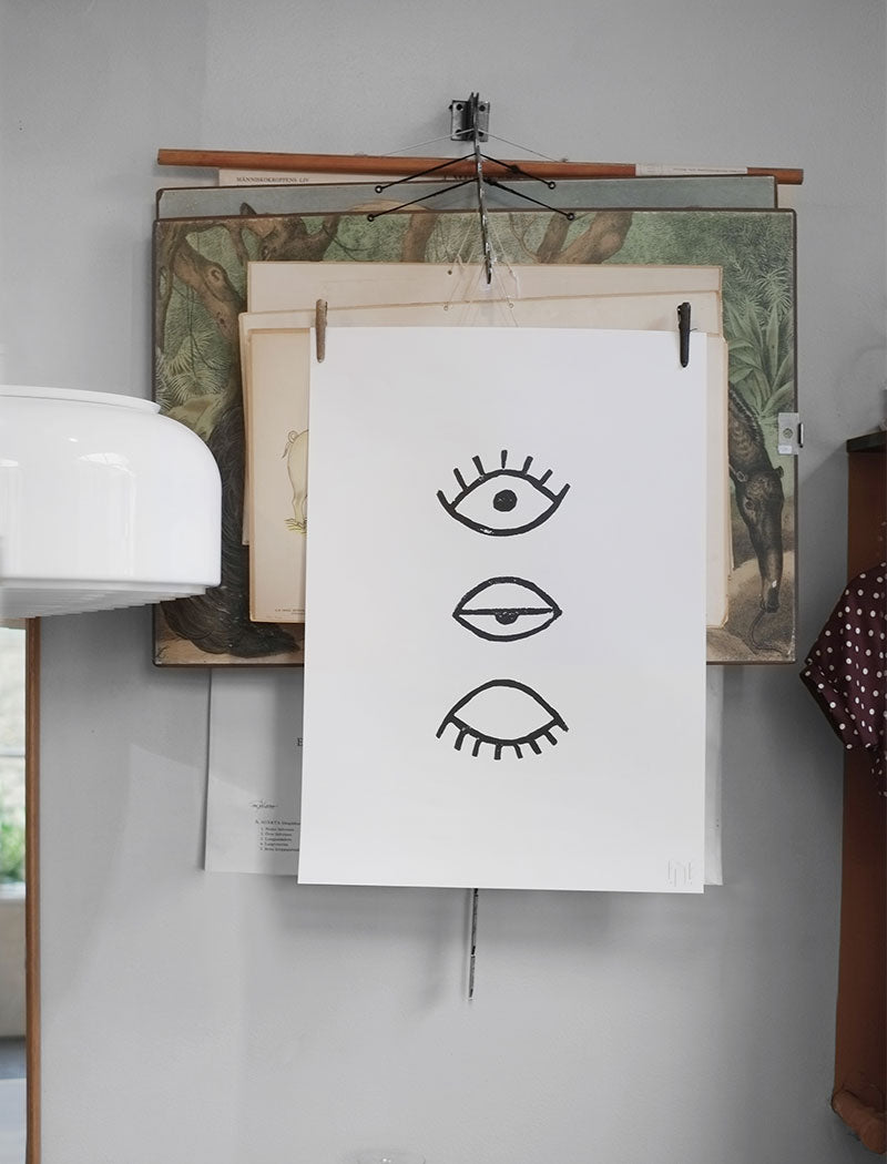 EYE EYE POSTER, SVART - 50x70 cm