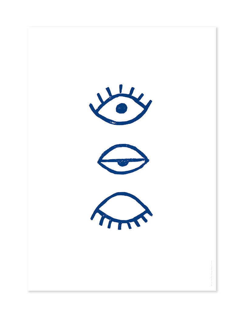 EYE EYE POSTER, BLÅ - 50x70 cm