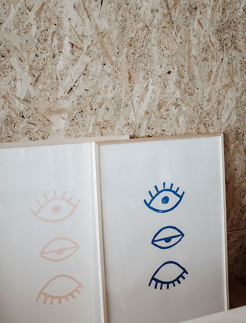 EYE EYE POSTER, BLÅ - 50x70 cm