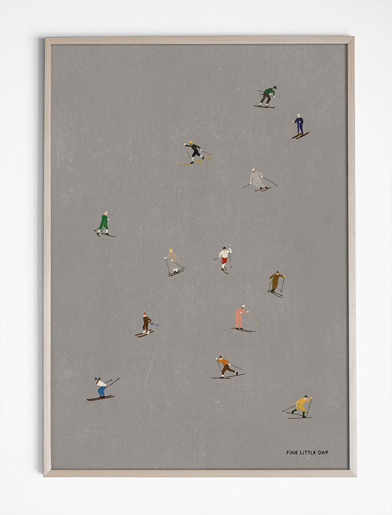 SKIERS POSTER - 50x70 cm