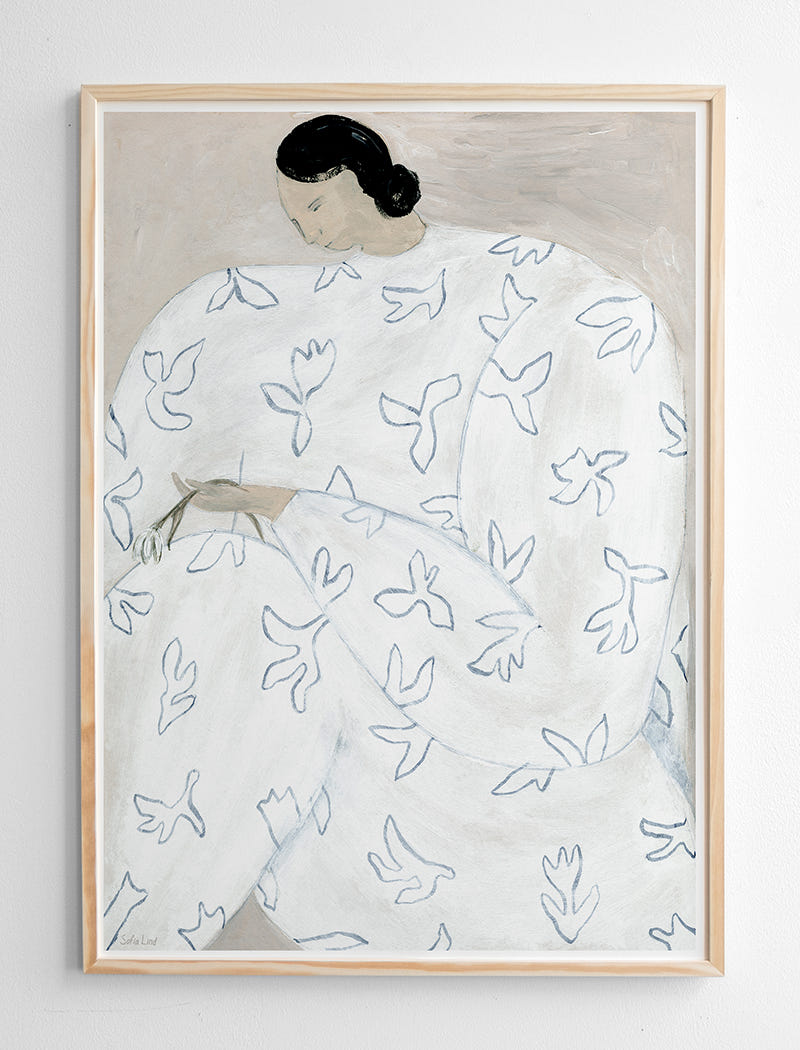 WHITE FLOWER POSTER - 50x70 cm