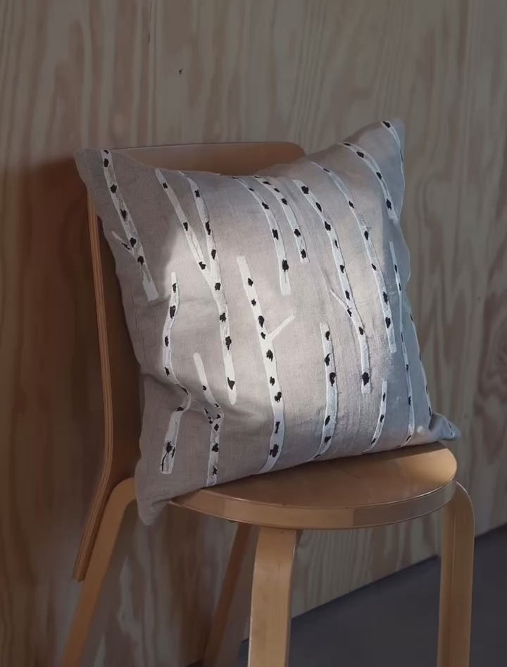 BIRCH EMBROIDERED CUSHION COVER