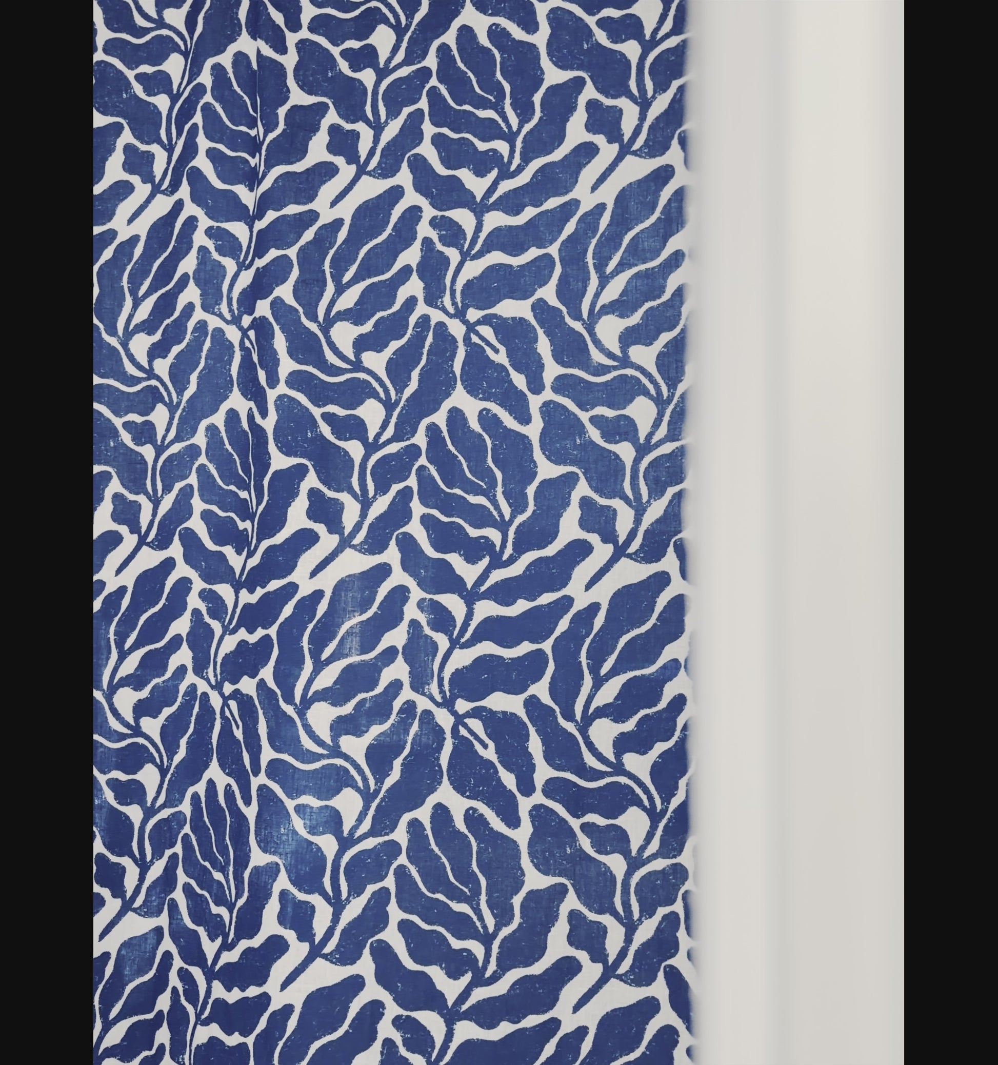 LEAVES LEINENSTOFF, BLUE