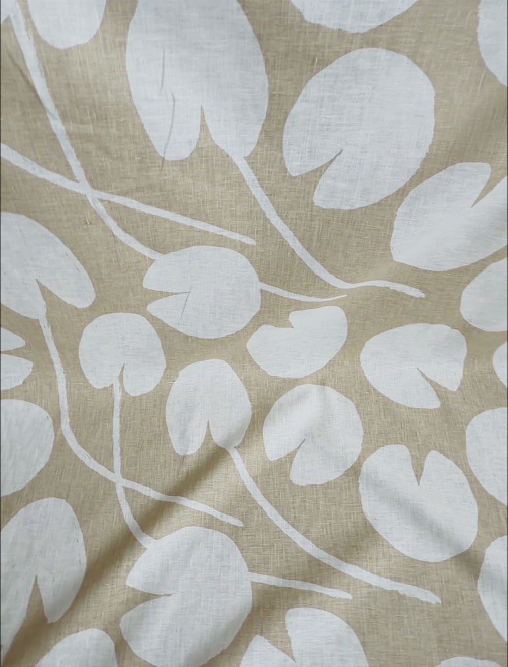 WATER LILIES LINEN CURTAIN, SAND
