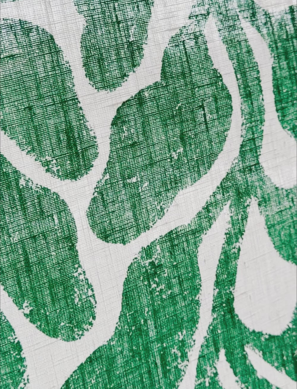 LEAVES LINEN CURTAIN, GREEN