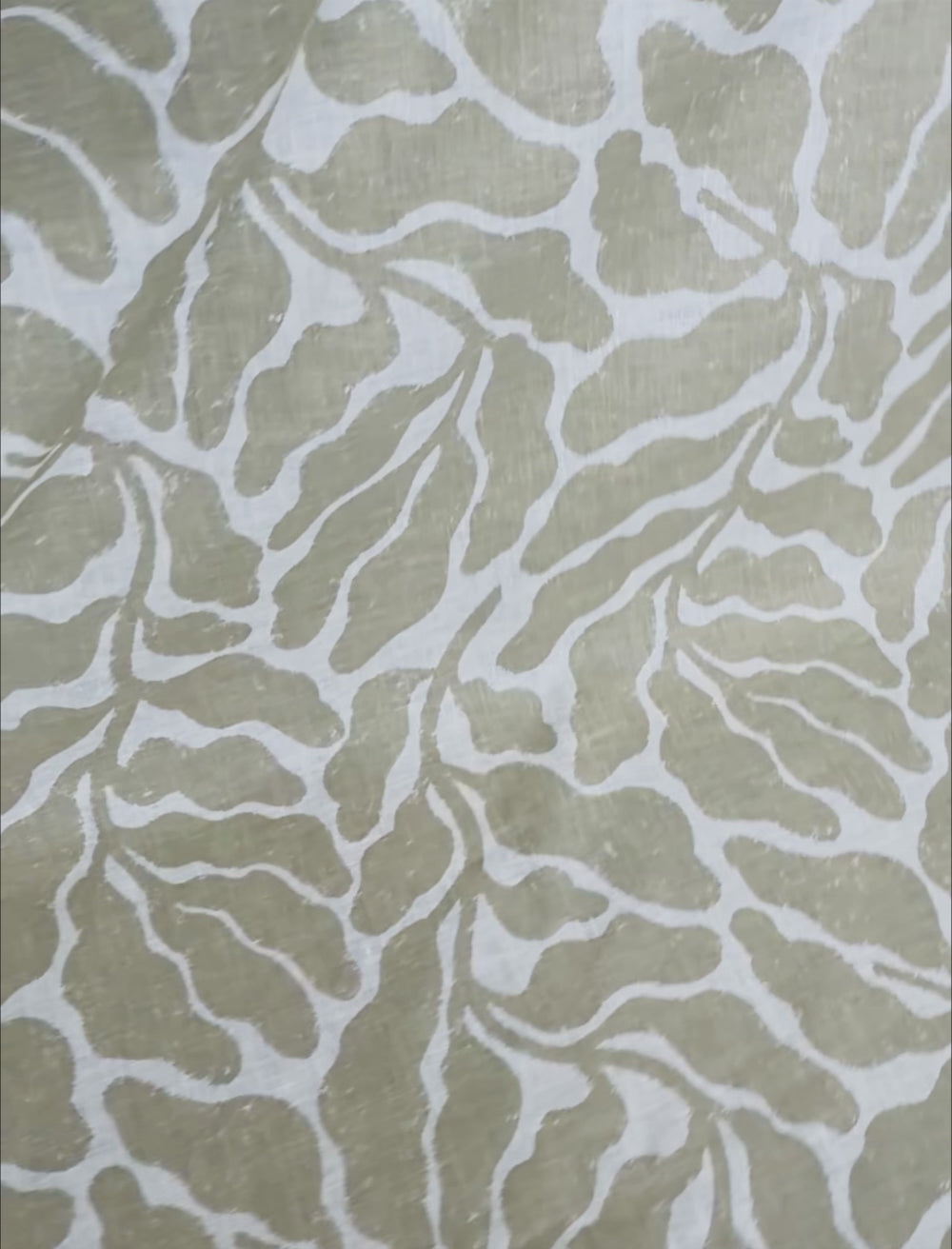 LEAVES LINEN FABRIC, SAND