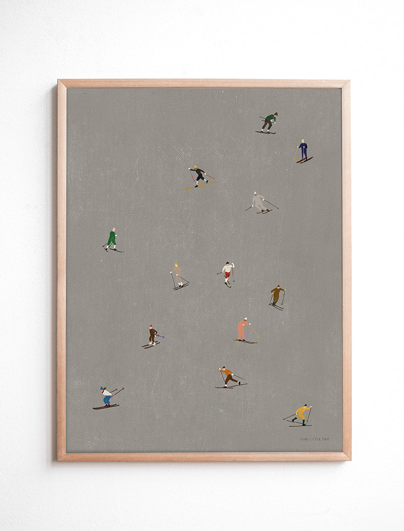 SKIERS POSTER - 40x50 cm