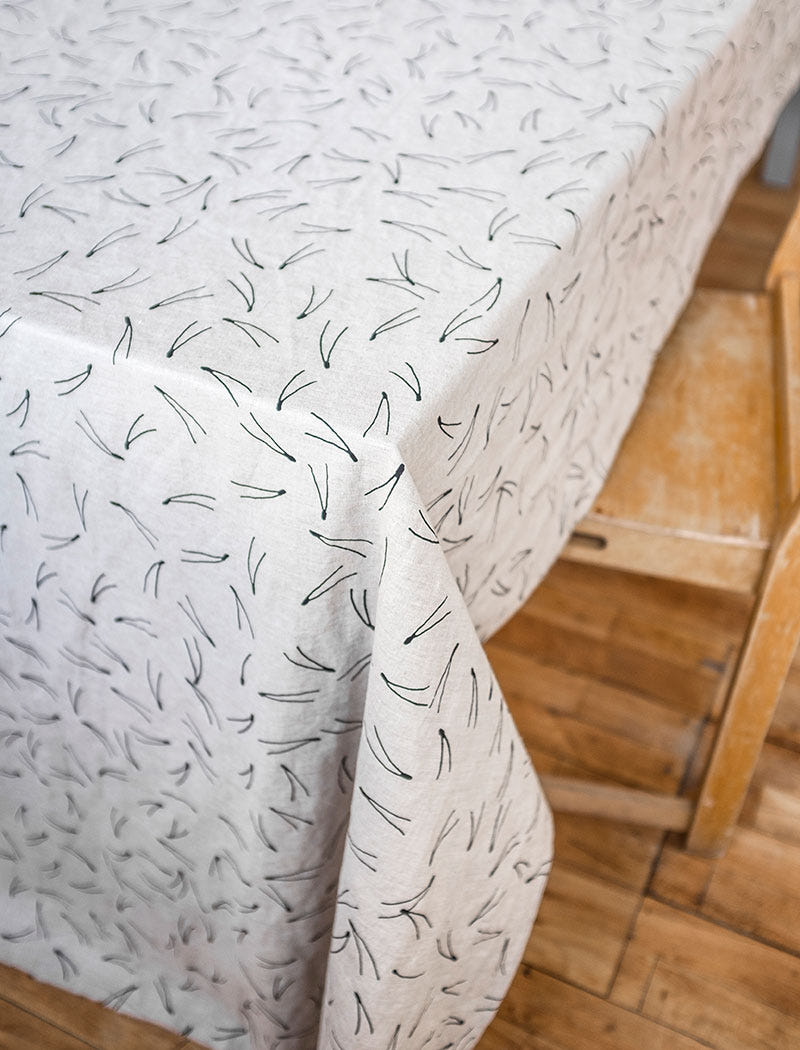 BARR TABLECLOTH, NATURE/BLACK - 137×137 cm