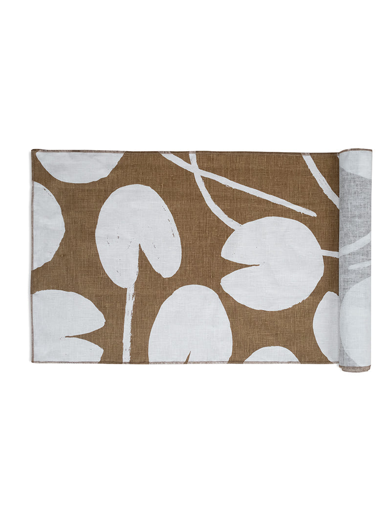 WATER LILIES TABLE RUNNER, MUSTARD