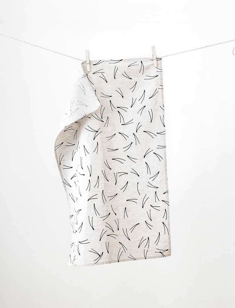 BARR TEA TOWEL, NATURE/BLACK