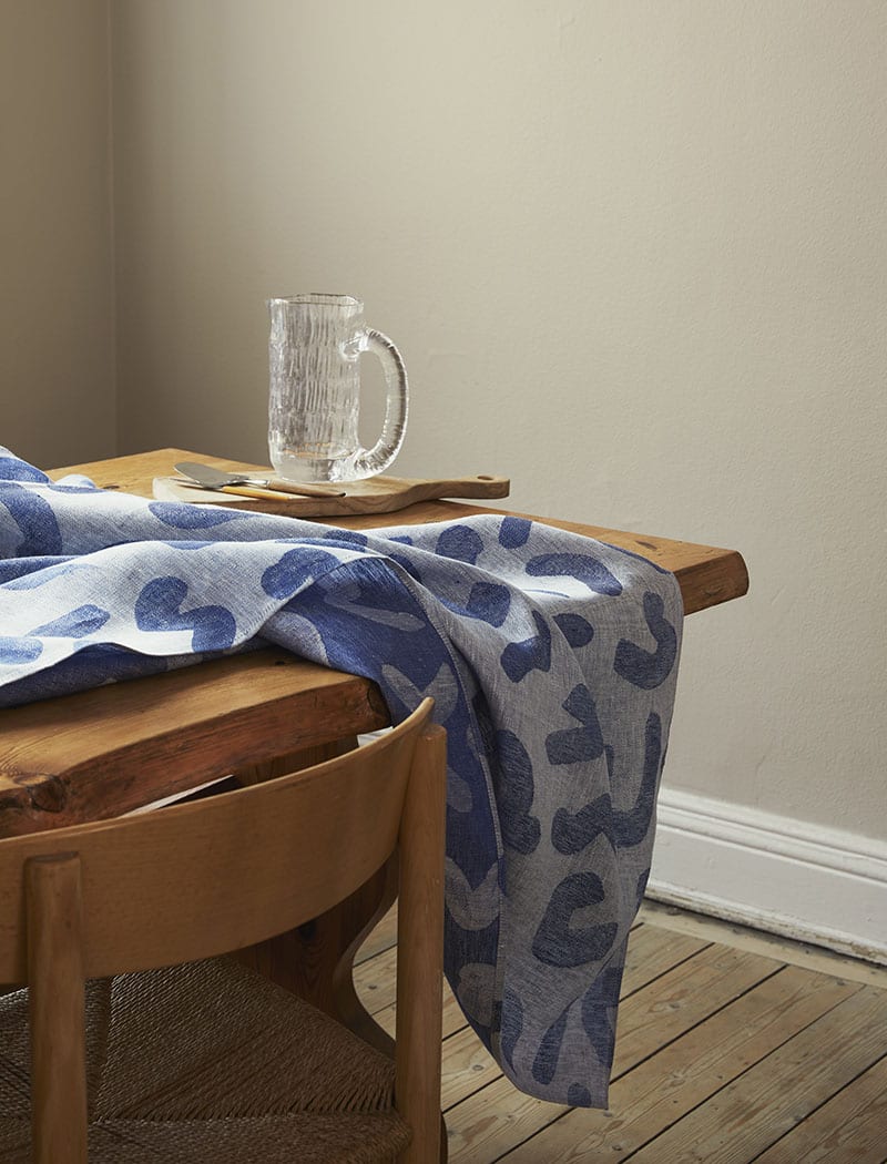 UDON LINEN TABLECLOTH, BLUE - 147x250 cm