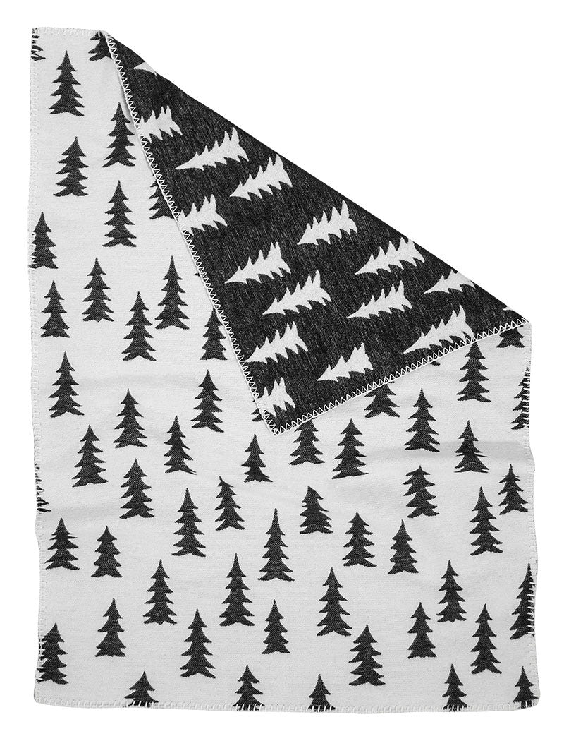 Gran Woven Child Blanket, Black/White